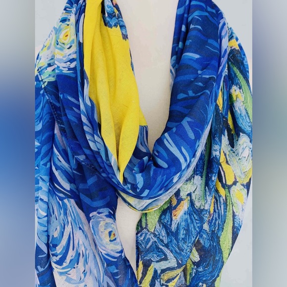 Blue-Yellow Starry Night &
Irises Scarf/Body wrap - Picture 9 of 9